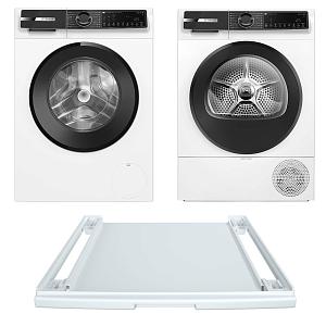 Комплект Bosch Serie 6 Стиральная машина WGK264Z0ME + Сушильная машина WQK25200ME + Соединительный элемент WTZ27400